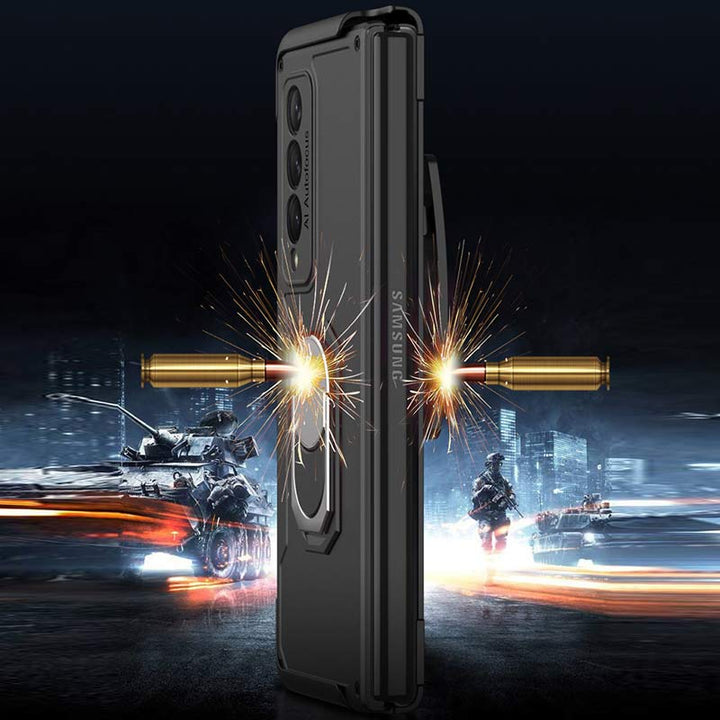 Phone Holder Holster For Galaxy Z Fold 3 Rotating Kickstand Clip Phone Case