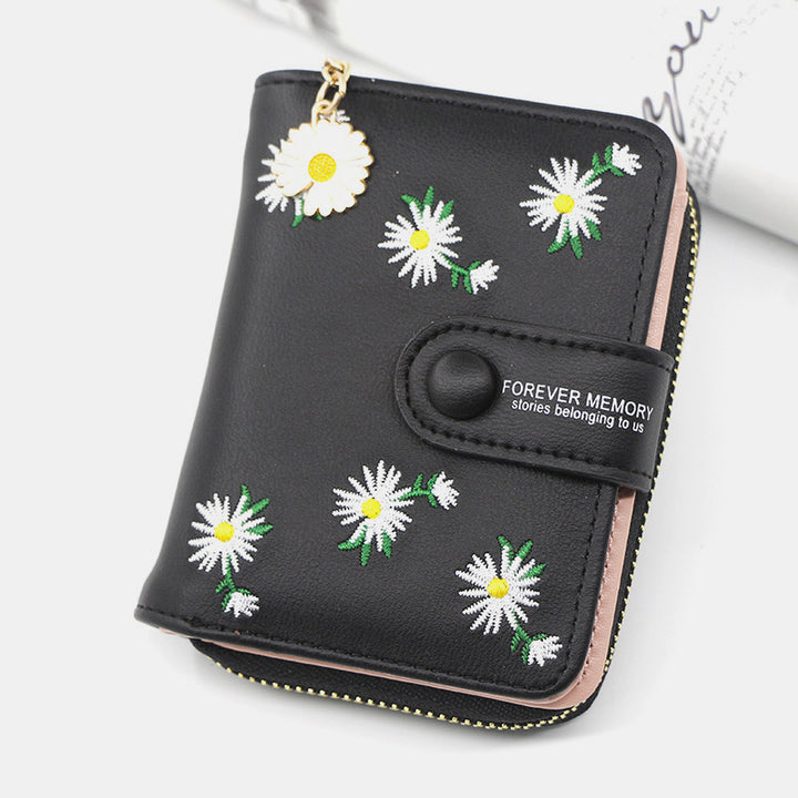 Cute Embroidery Wallet With Coin Purse