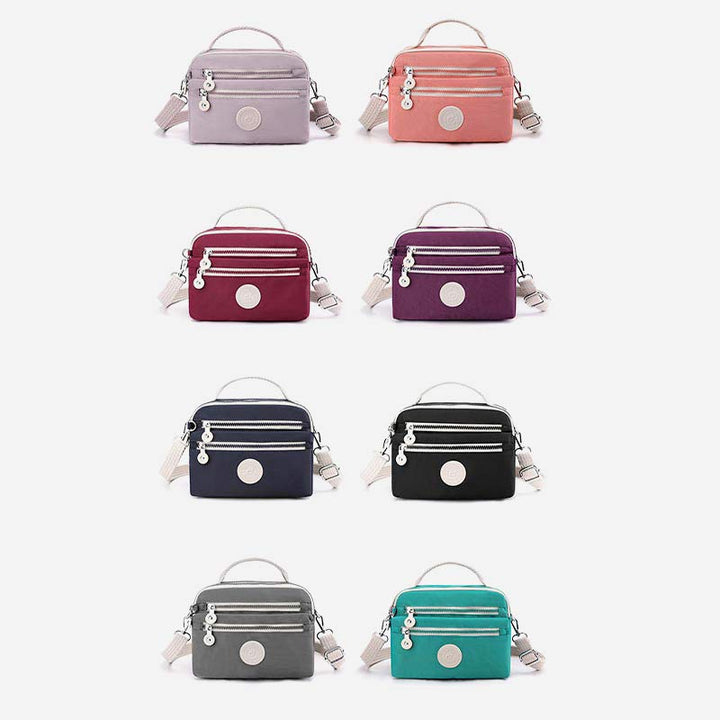 Lightweight Multi-Pocket Nylon Purse Small Cross Body Shoulder Bag Handbags
