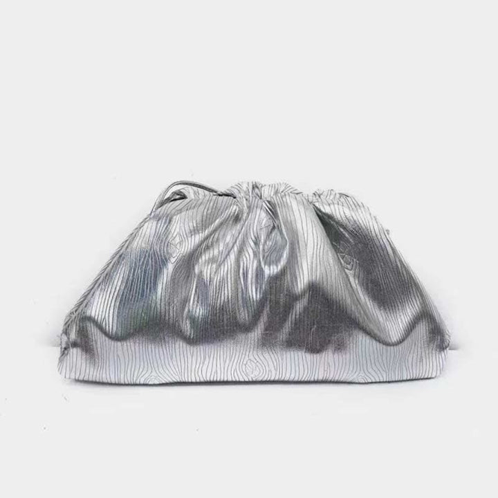 Dumpling Clutch Crossbody Bag Cloud Sparkly Metallic Purse for Women
