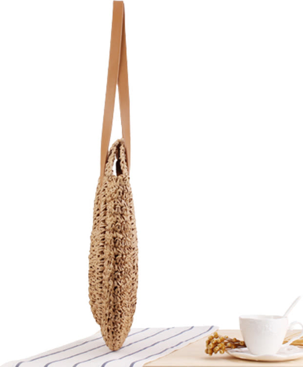 Beach Bag for Women Simple straw Large Capacity round Handbag