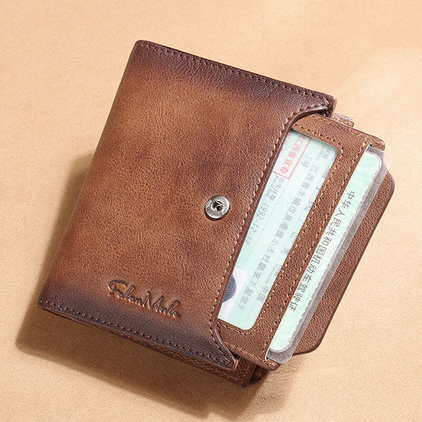 RFID Anti-Theft Multi-Card Slots Large Capacity Genuine Leather Wallet