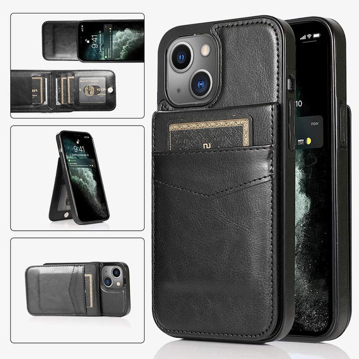 iPhone Wallet Case Quality Kickstand Phone Case with Multiple Card Slot
