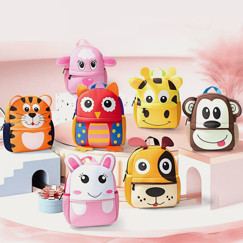Backpack For Kids Cute Cartoon Animal Pattern Nylon Schoolbag