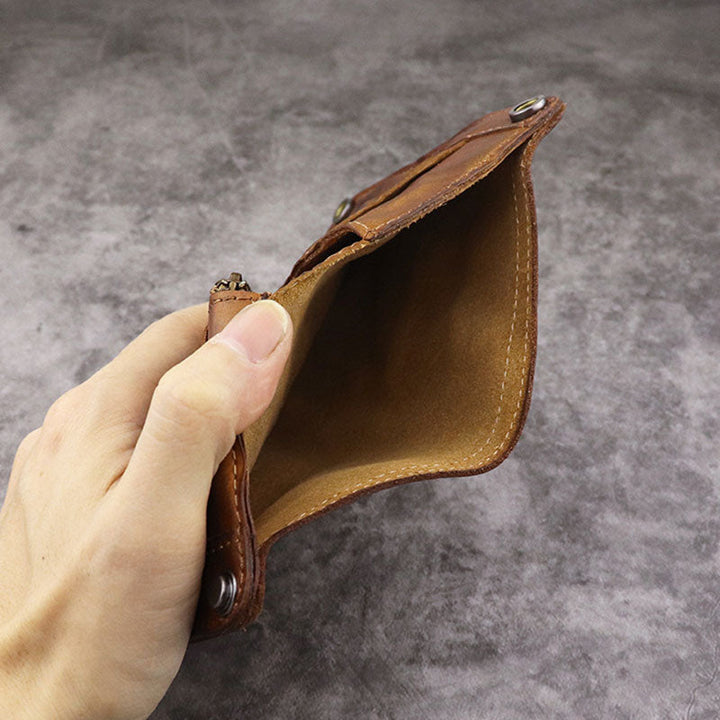 Retro Vertical Multi-slot Handmade Wallet Card Case - image 1
