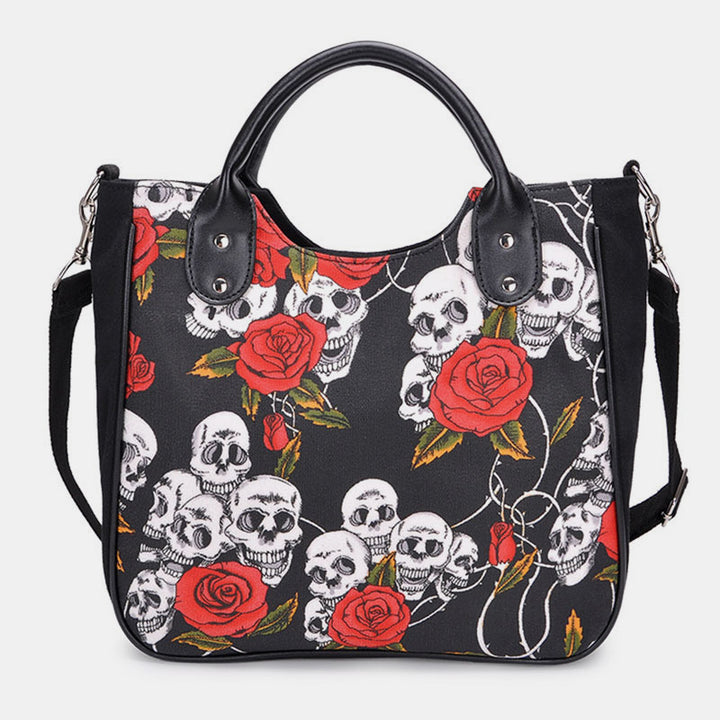 Large-Capacity Skull Print Crossbody Bag Handbag
