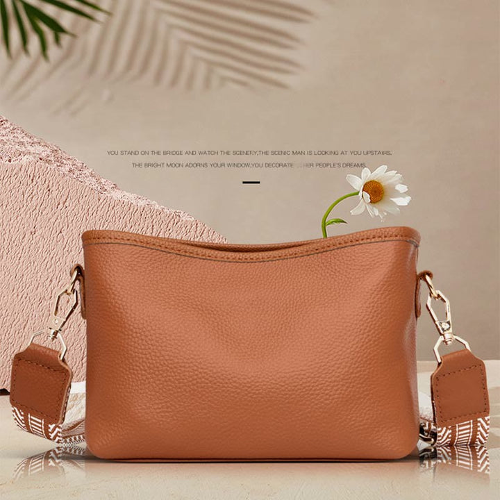 Crossbody Bag For Women Solid Color Lychee Pattern Leather Bag