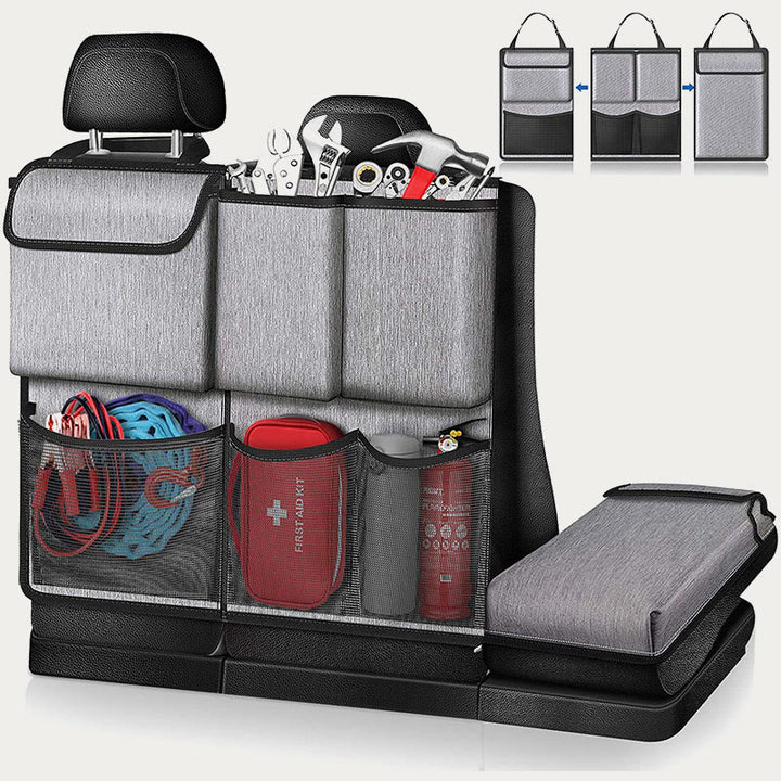 Car Organizer For Seat Back Zipper Detachable Design Oxford Storage Bag