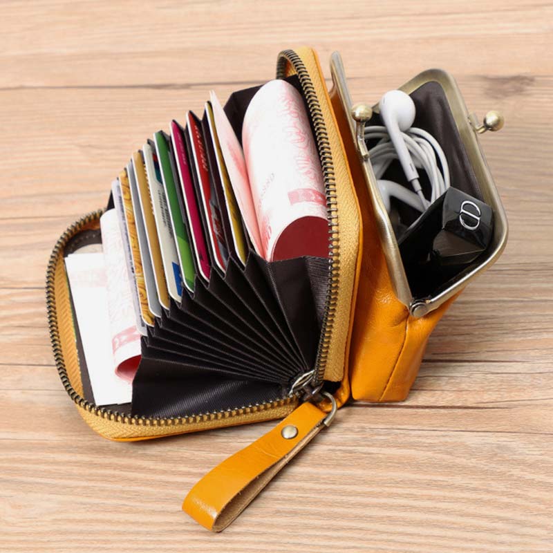 Retro Card Case Coin Purse Wallet Mini Handbag Zipper for Women - image 2