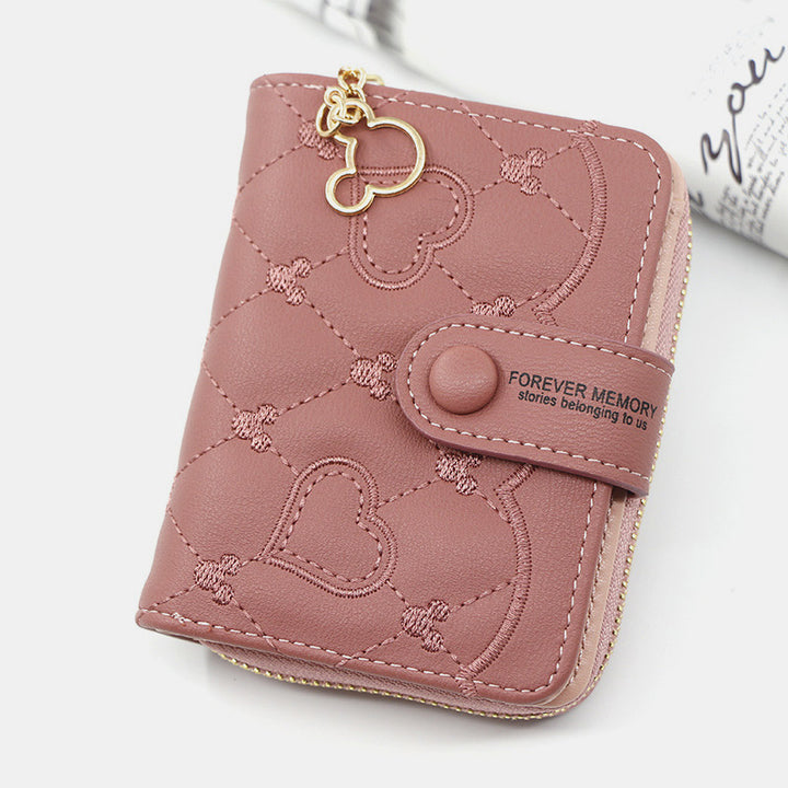 Cute Embroidery Wallet With Coin Purse