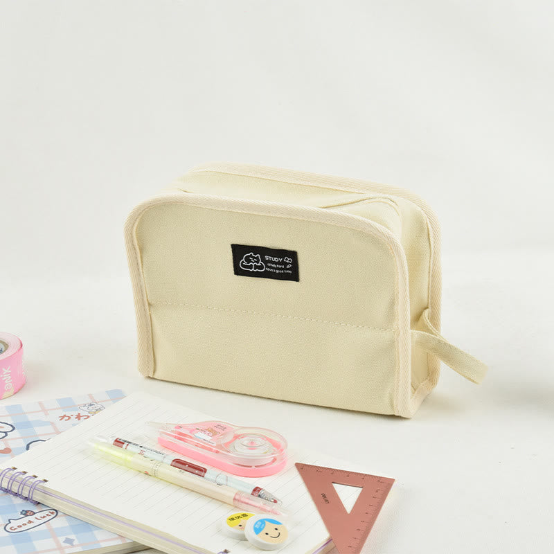 Pencil Case For Students Canvas Large Capacity Stationery Pencil Box