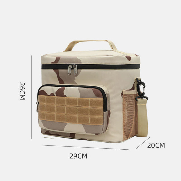 Tactical Outdoor Insulated Bag Portable Lunch Bag Handbag with Crossbody Strap