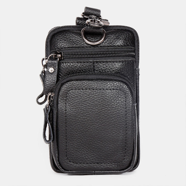 Retro Genuine Leather Business Waist Bag