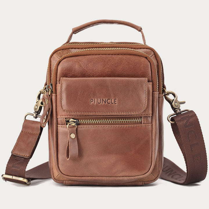 Messenger Bag For Men Business Small Portable Leather Crossbody Bag