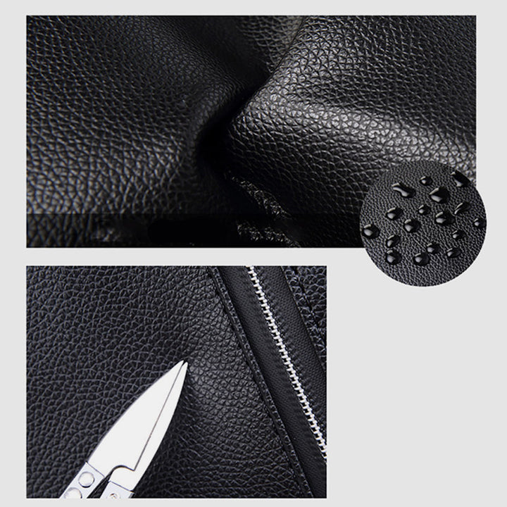 Multifunctional Anti-theft Large Capacity Leather Backpack With USB Charging Port