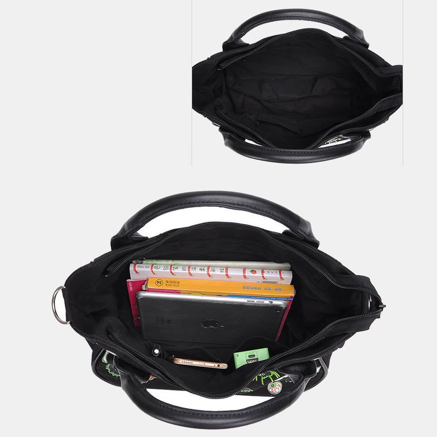 Large-Capacity Skull Print Crossbody Bag Handbag