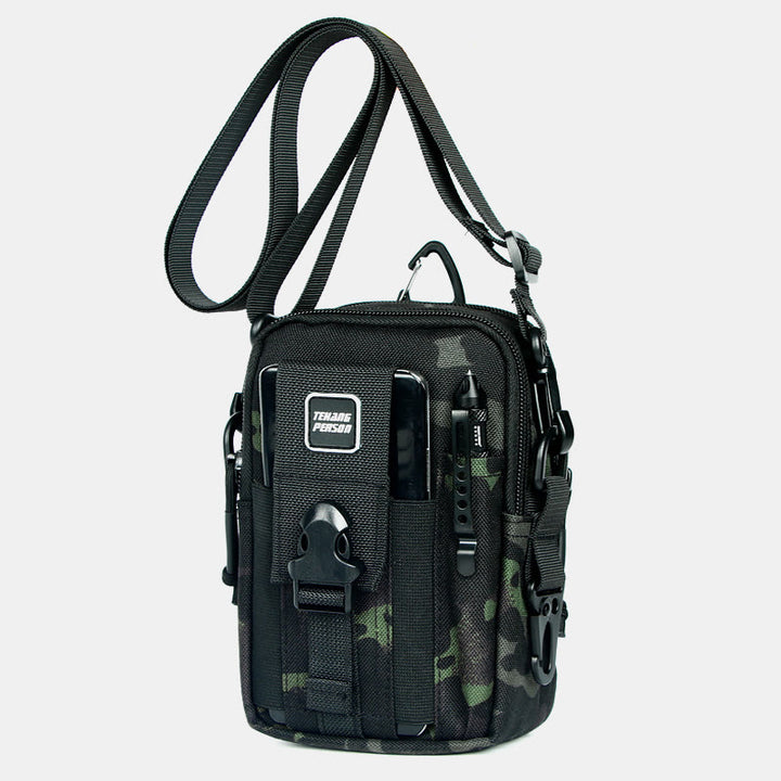 Tactical Waist Bag Belt Loop Phone Bag Pouch Fit 7.5" Cellphone with Crossbody Strap