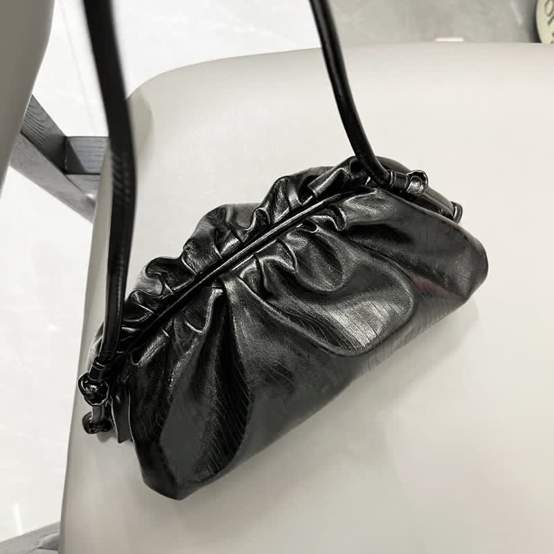 Dumpling Clutch Crossbody Bag Cloud Sparkly Metallic Purse for Women