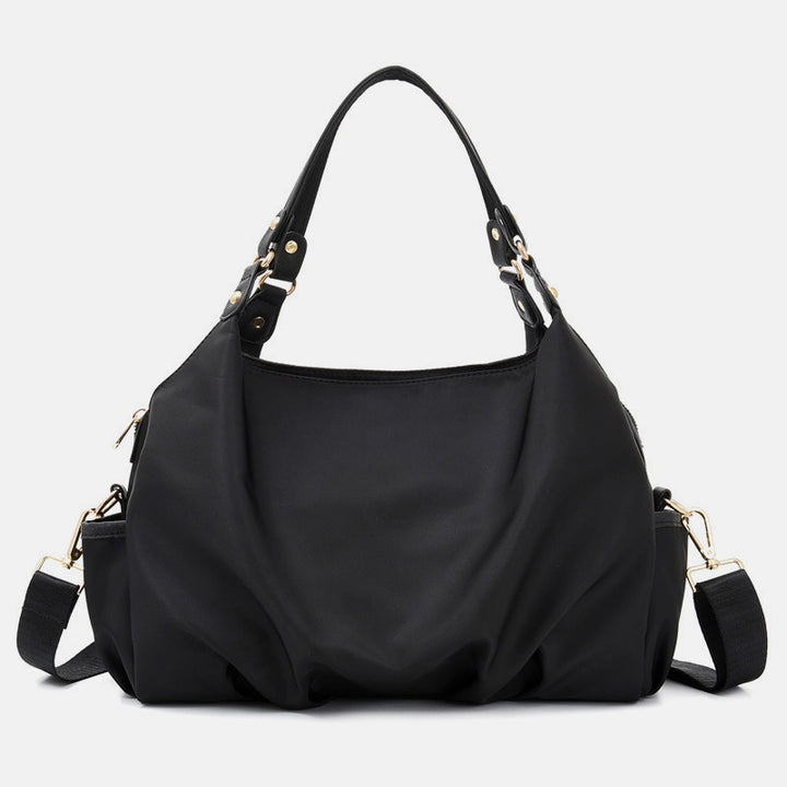 Triple Compartment Tote Handbag Large Capacity Hobo Handbag with Crossbody Strap