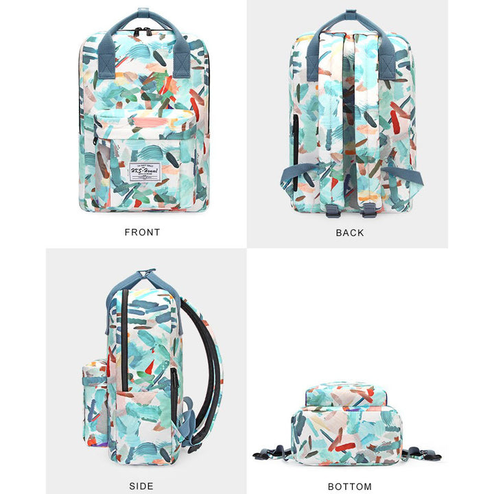 Multicolor Printed Laptop Backpack15.6 Inch College School Bookbag Travel Daypack
