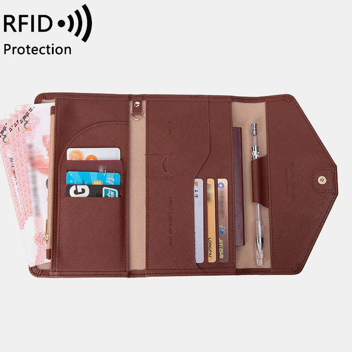 RFID Passport Holder For Travel Ultra Thin Multifunctional Document Bag