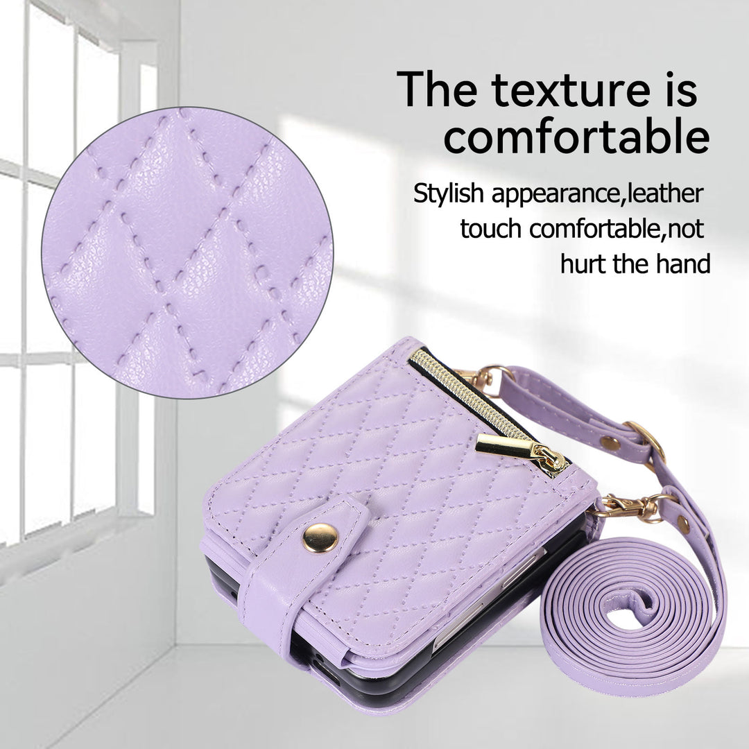 Phone Case For Daily  Z Flip5 Folded Quilted Pattern Case