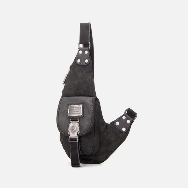 Multifunctional Canvas Chest Bag For Men Leisure Crossbody Riding Bag