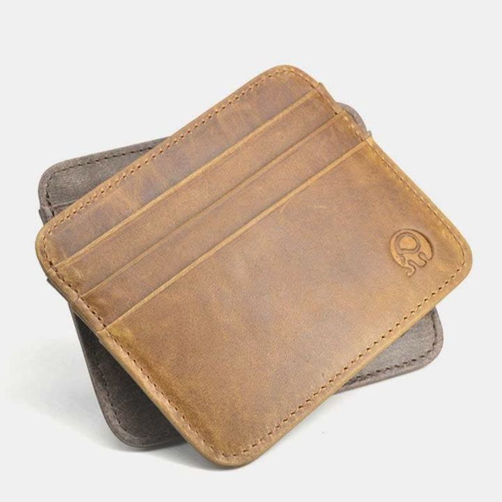 Slim Minimalist Front Pocket Wallet Genuine Leather Card Holder Card Case - image 6