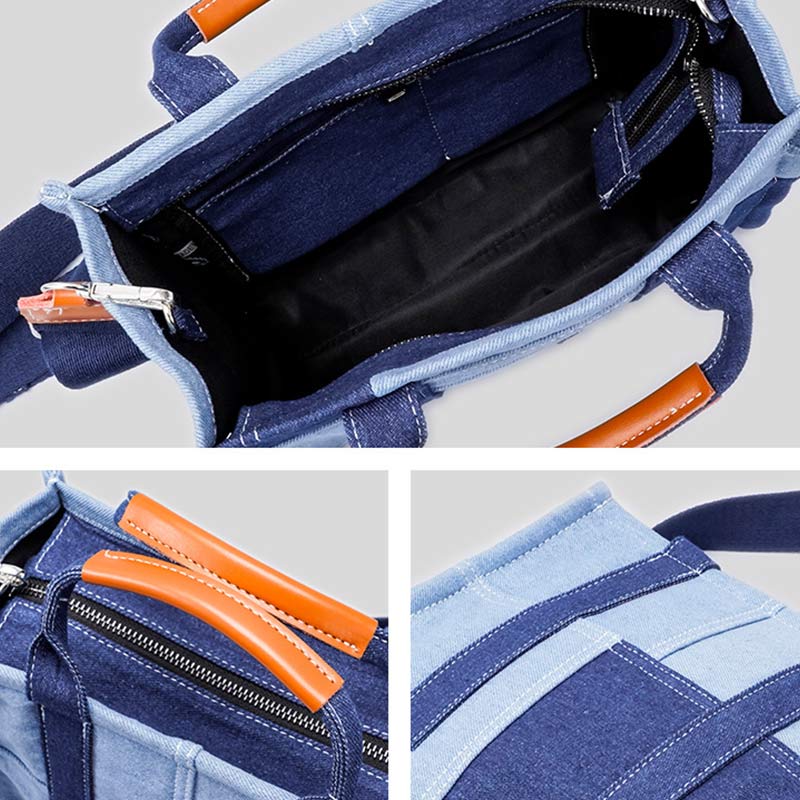 Fashion Women Handbags and Purse Ladies Denim Mini Tote Satchel