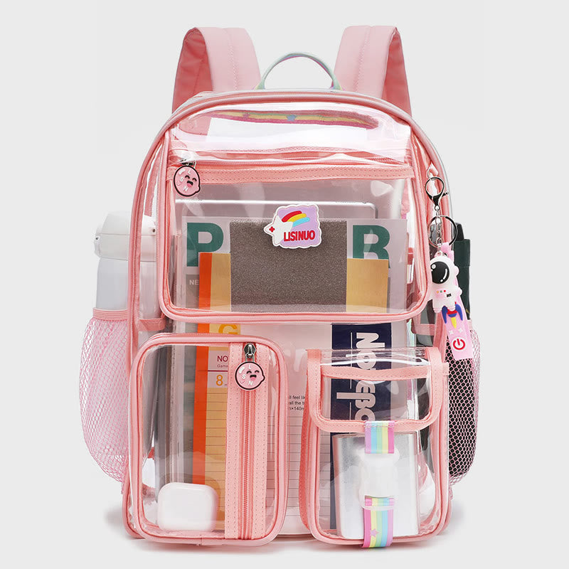 Transparent Backpack For School Students Large Capacity Leisure PVC Daypack