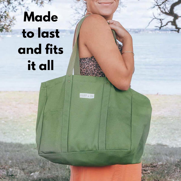 Foldable Large Canvas Handbag Minimalist Practical Shoulder Bag For Women