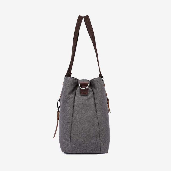 Triple Compartment Canvas Totes Handbag Multifunction Casual Crossbody Shoulder Purse