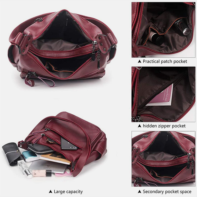 Retro Style Multi-Pocket Large Crossbody Bag - image 3