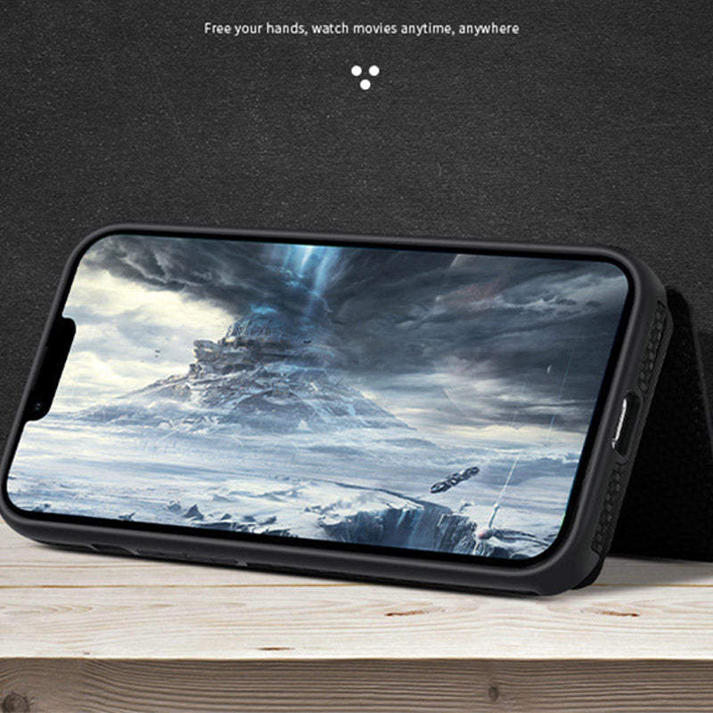RFID Blocking Phone Case Wallet with Card Holder Kickstand for iPhone