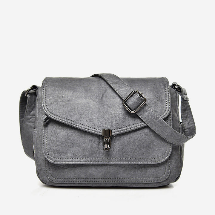 Vintage Waterproof Large Capacity Crossbody Bag - Gray - image 0