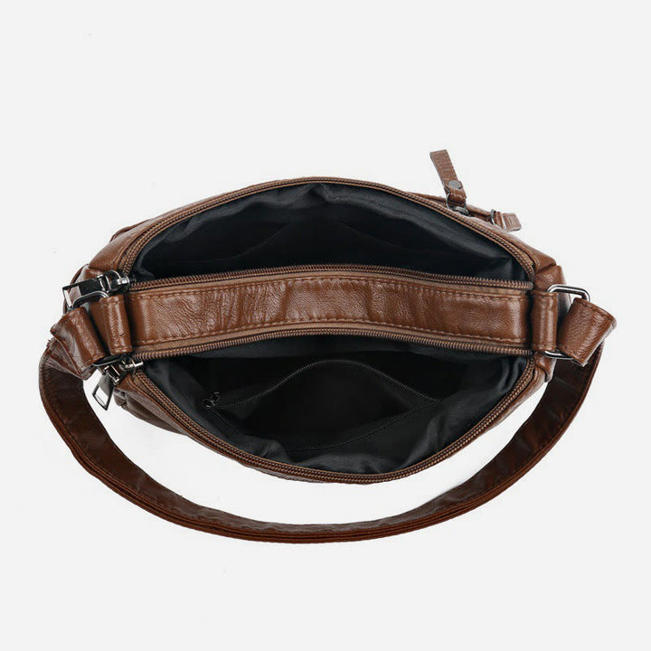 Crossbody Bag For Women Twist Pattern Multi Pockets Leather Purse