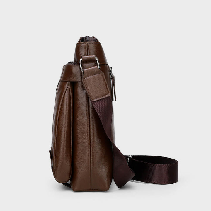 Retro Messenger Bag For Men Vertical Lightweight Crossbody Business Bag