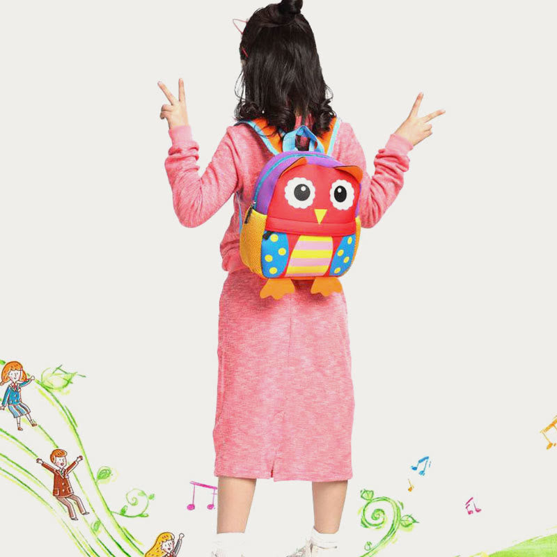 Backpack For Kids Cute Cartoon Animal Pattern Nylon Schoolbag