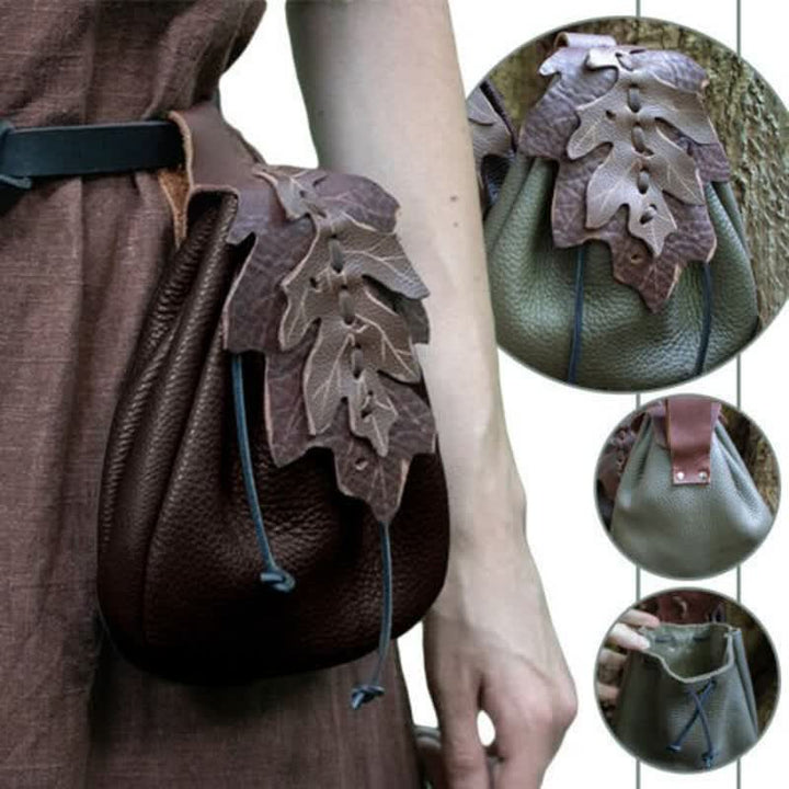 Medieval Renaissance Leather Drawstring Coin Pouch Bag Waist Belt Bag