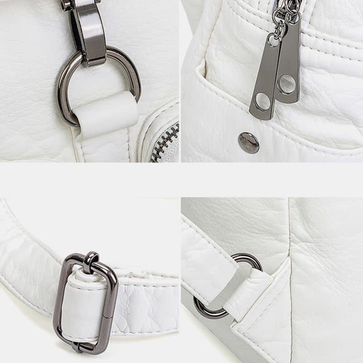 Soft Leather Travel Backpack Small Waterproof Casual Daypack Backpacks for Women