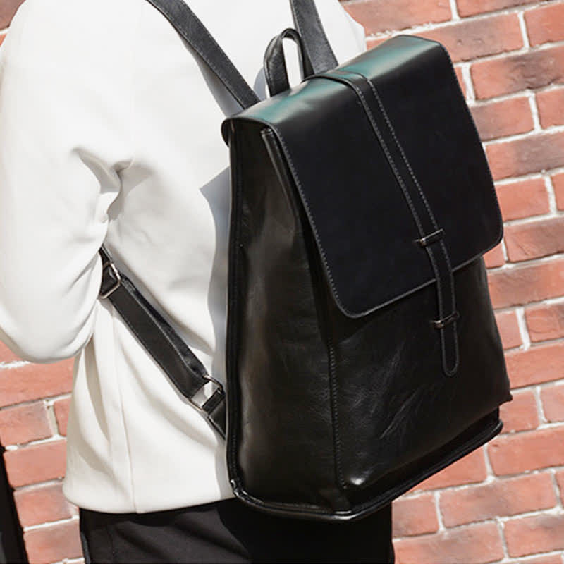 Mens Backpack Purse PU Leather Laptop Backpack Travel Business College Bookbag - image 5