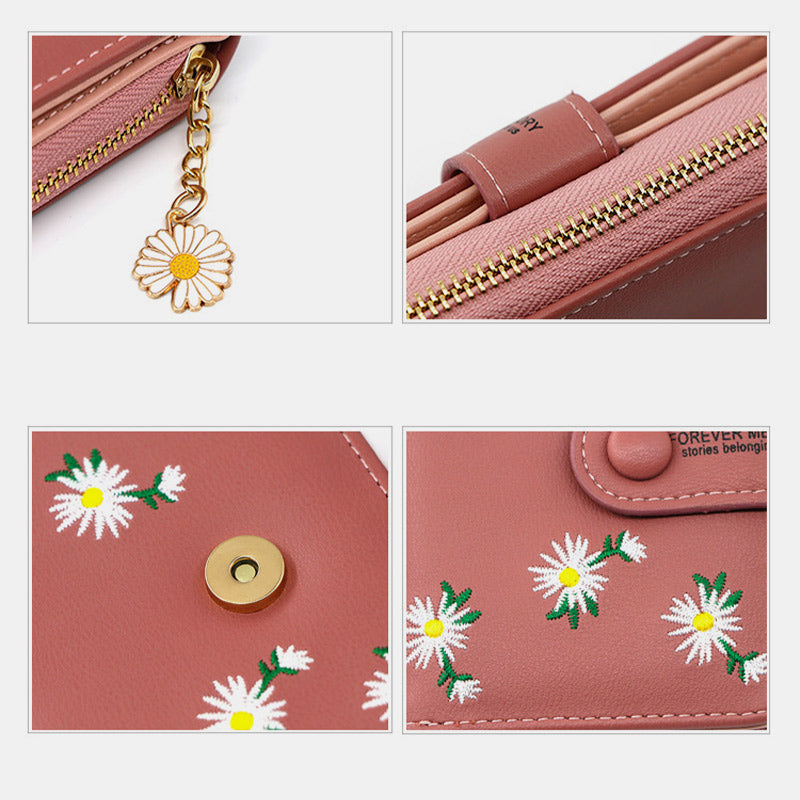 Cute Embroidery Wallet With Coin Purse
