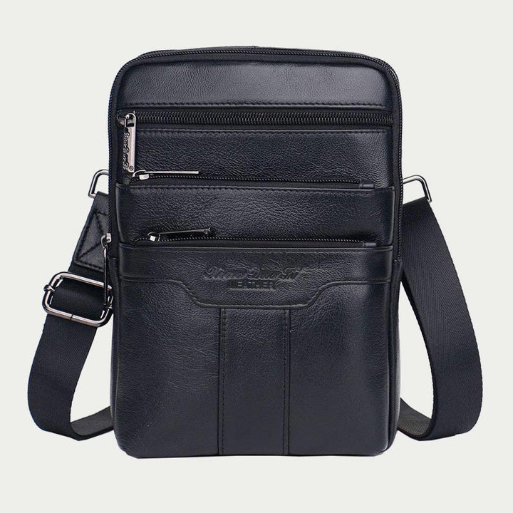 Messenger Bag For Men Three Styles Pockets Leather Crossbody Bag