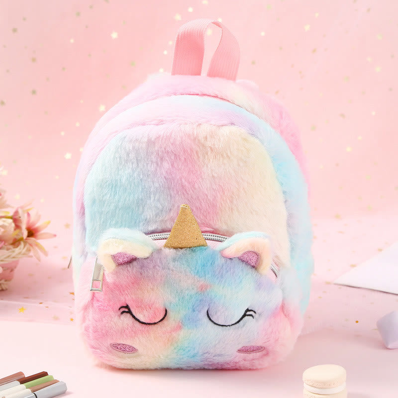 Backpack For Women Unicorn Furry Cute Cartoon Toddlers Kids Schoolbag