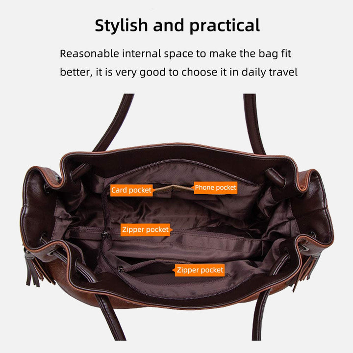 Classic Shoulder Bag For Women Commuter Large Crossbody Leather Bag