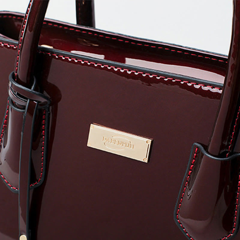 Retro mirror shiny leather Bucket Bag Women Crossbody handbag - image 13