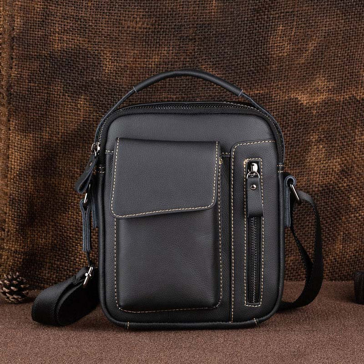 Men's Genuine Leather Large Capacity Crossbody Bag