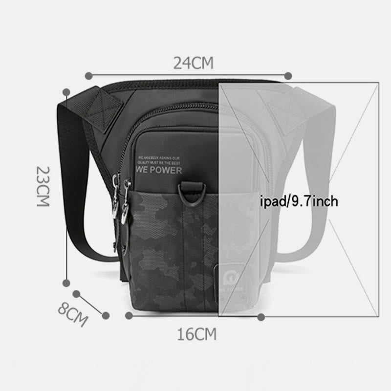 Outdoor Sports Purse For Men Durable Oxford Crossbody Leg Bag