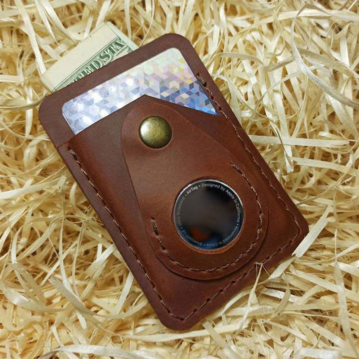 Leather Airtag Wallet Purse Personalized Mens Money Wallet Card Holder