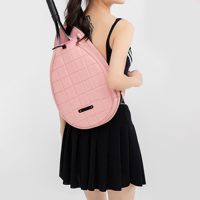 Racket Bag For Women Plaid Pattern Waterproof Polyester Crossbody Bag - image 2